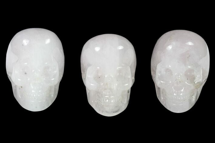 2" Polished Rose Quartz Skulls - Brazil - Photo 1